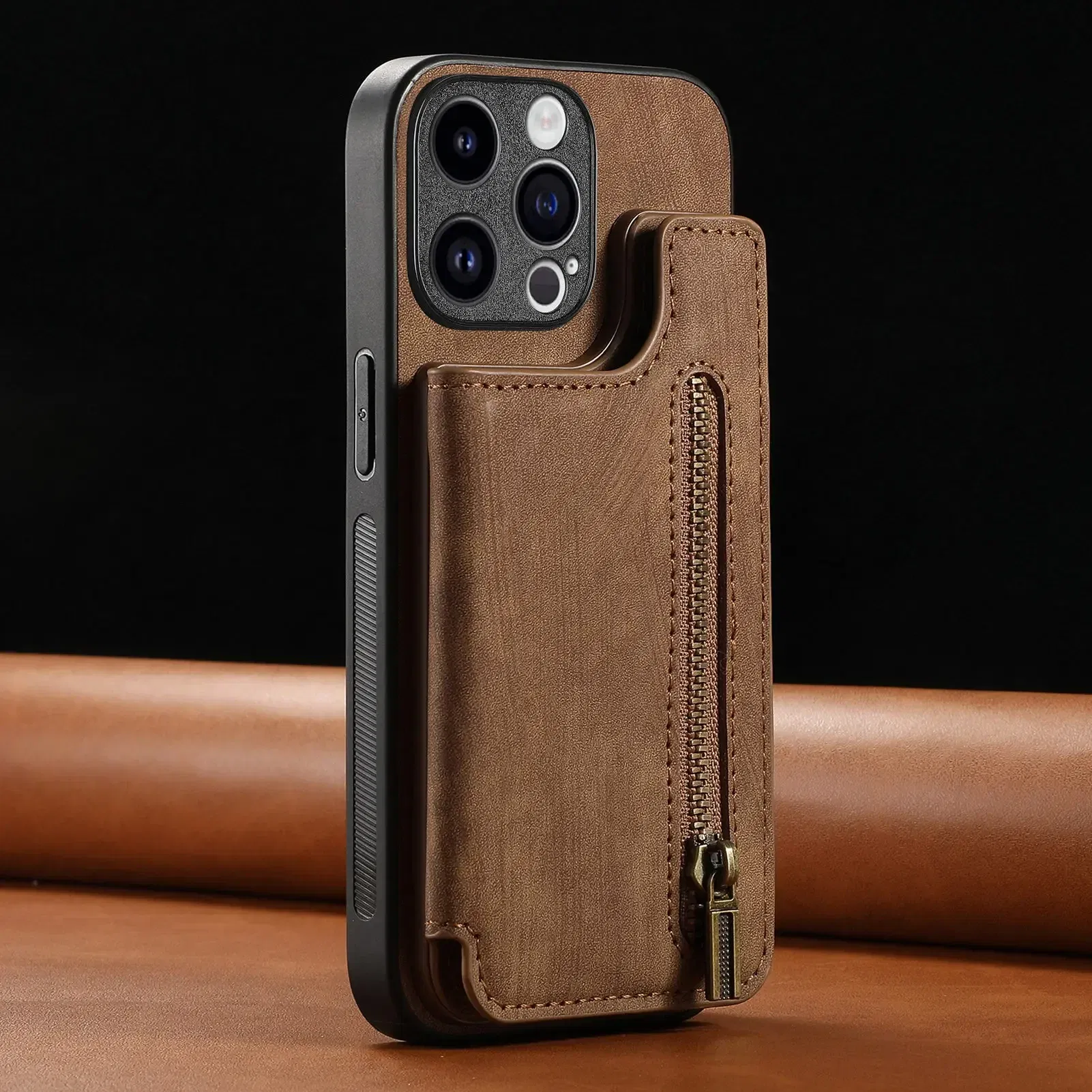 Color: Clear, Material: Cotton - Leather Zipper Wallet with Card Holder Phone Case for IPhone 15 14 11 Pro Max 13 12 Mini X XR XS Max 8 7 Plus Shockproof Cover