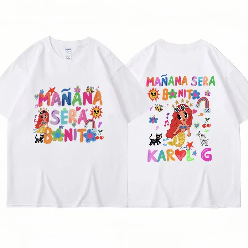 Color: Dark Grey, Size: XXL - Limted Karol G Manana Sera Bonito T Shirts Fashion Harajuku Hip Hop T-Shirt Unisex Casual Breathable Cotton Oversized Tee Shirt