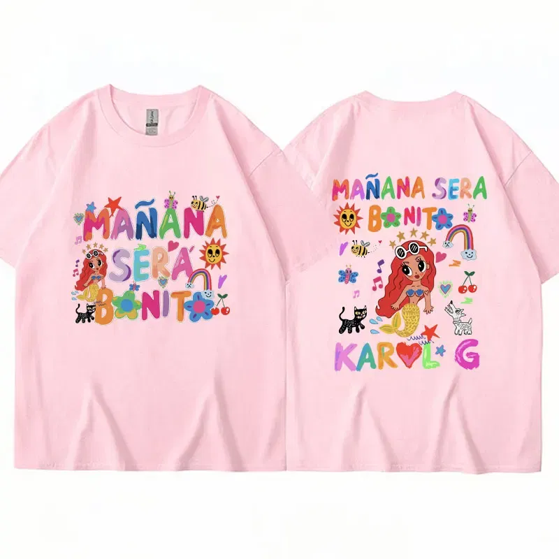 Color: Dark Grey, Size: XXL - Limted Karol G Manana Sera Bonito T Shirts Fashion Harajuku Hip Hop T-Shirt Unisex Casual Breathable Cotton Oversized Tee Shirt