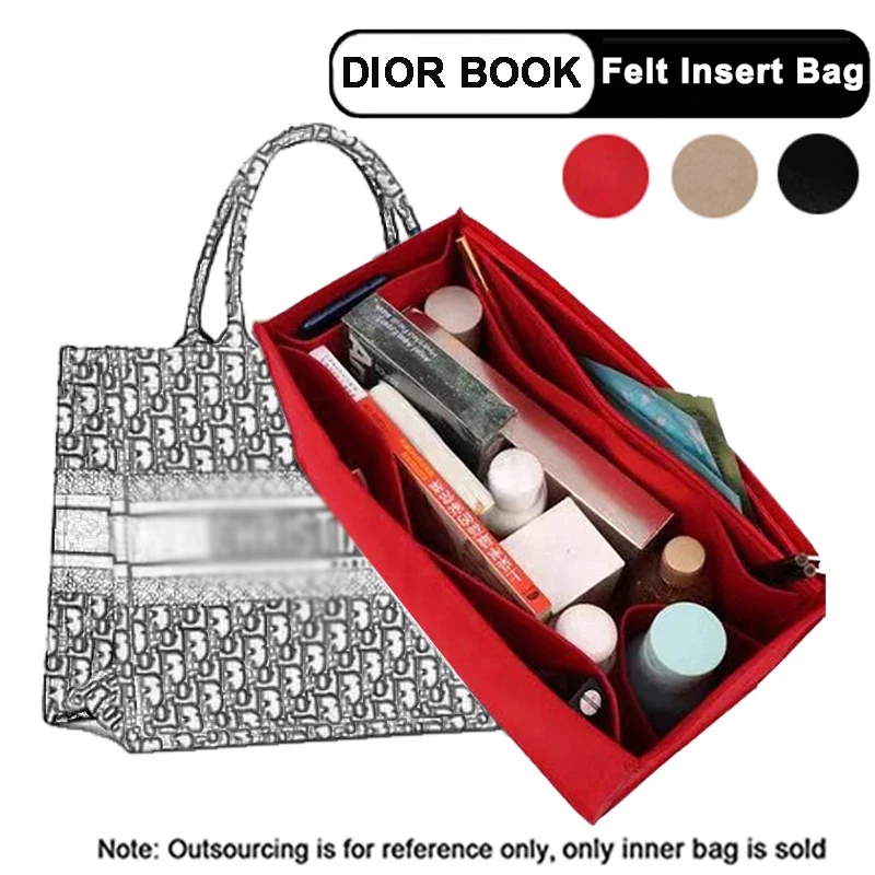 Color: Beige, Size: S - Felt Cloth Insert Bag Fits BOOK TOTE Makeup Handbag Organizer Travel Inner Purse Cosmetic Bag Mommy Bag Fit ONTHEGO Tote