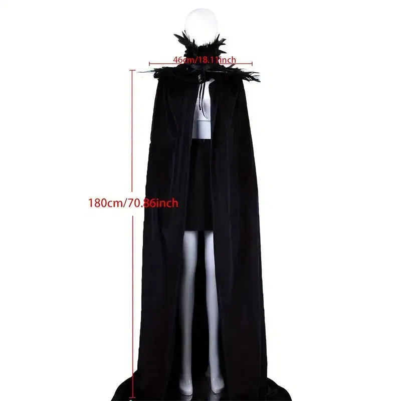 Color: green - Feather Shawl With  Elegant Gothic Style Cloak With Soft Feathers Perfect For Halloween Or Cosplay