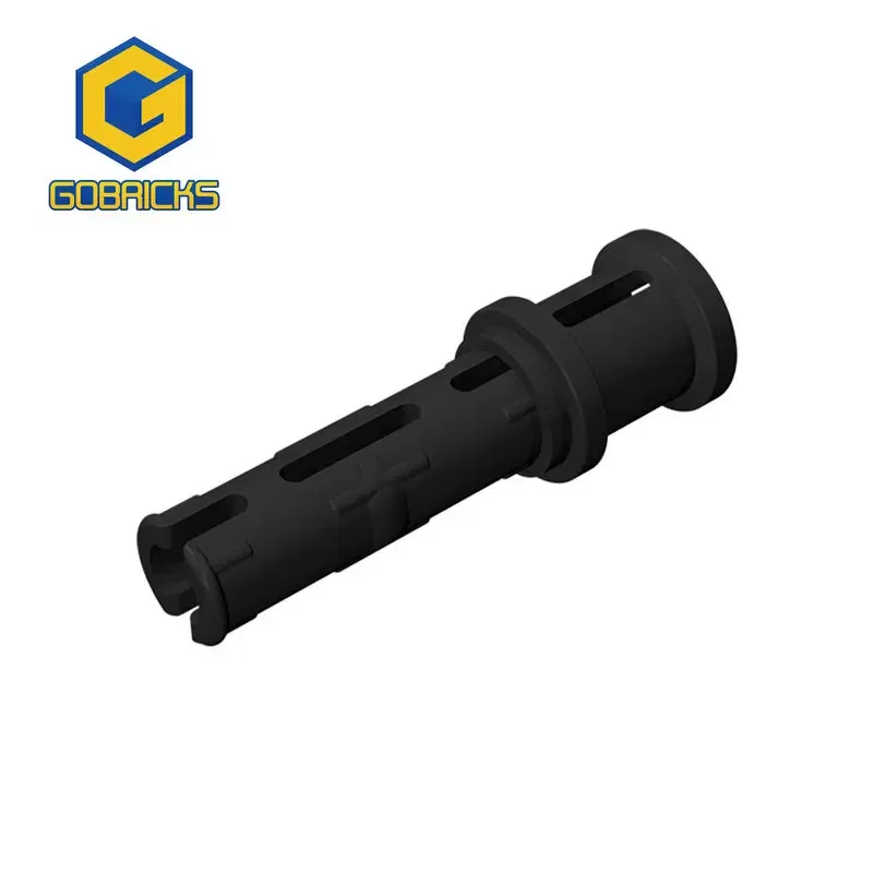 Color: Chrome Gold - Gobricks 10PCS Bricks Technical Pin 3L with Friction Ridges Lengthwise and Stop Bush Compatible With 32054 Assembles Block
