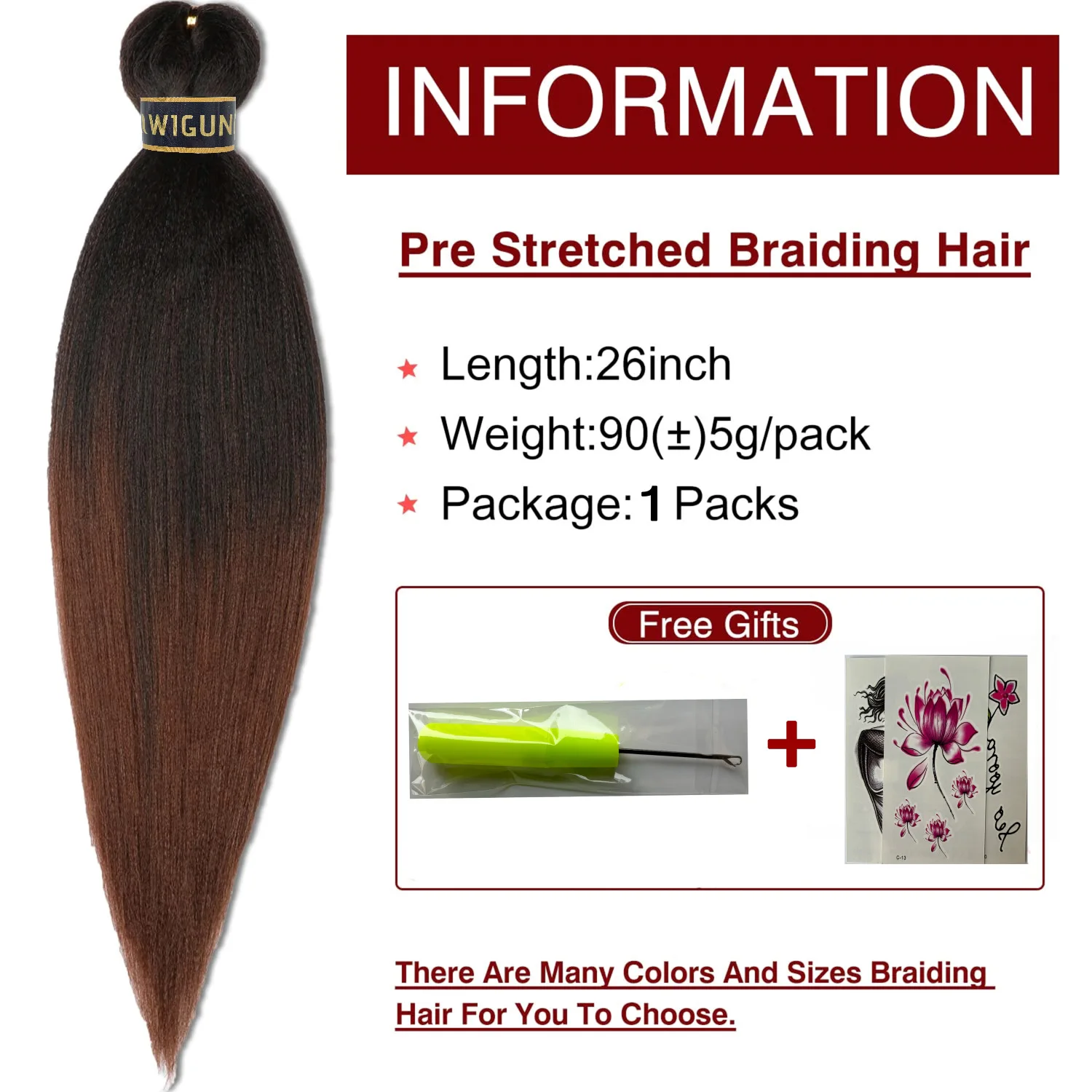 Color: Purple, Stretched Length: 26inches, Bulk Buy: 1Pcs/Lot - Kanekalon 26inch Hot Water Set Pre Stretched Jumbo Braiding Hair Box Twist Braids Synthetic Hair Extensions For Women Soft Yaki