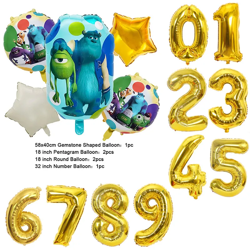 Color: Army Green, Capacity: 450 ml - Monsters University Monsters, Inc. Theme Birthday Party Decoration Metallic Gem Shaped Balloon Crown Shaped Balloon Baby Shower