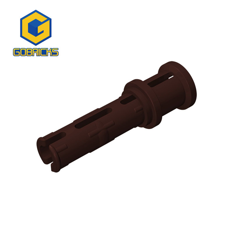 Color: Bright Light Yellow - Gobricks 10PCS Bricks Technical Pin 3L with Friction Ridges Lengthwise and Stop Bush Compatible With 32054 Assembles Block