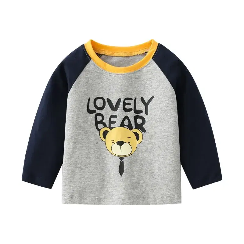 Color: Yellow, Kid Size: 24M - Children's long-sleeved T-shirt 2024 spring & fall new style small and medium-sized kidsren's baby round neck bottoming shirt
