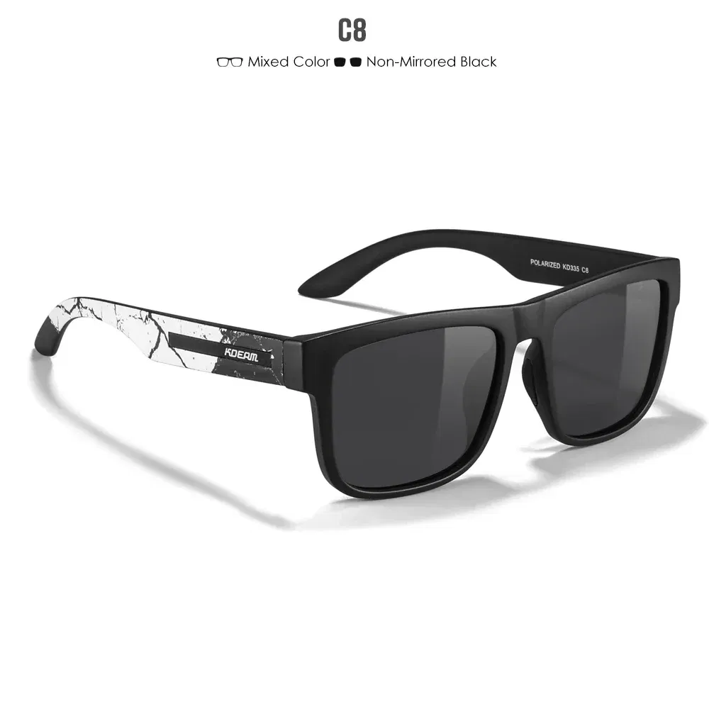 Lenses Color: GRAY, Frame Color: WHITE - 2024 KDEAM New Polarized Sunglasses For Men Women UV400 Protection Lens Driving Fishing Eyewear