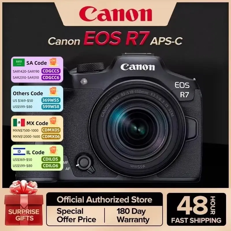 Color: Dark Grey, Ships From: CHINA - New! EOS R7 APS-C Flagship Professional Mirrorless Digital Camera High-Speed Continuous Shooting 4K Video