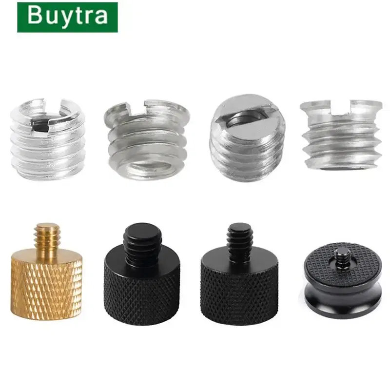 Color: Dark Grey - Camera Screw Conversion Nut 5/8 To 3/8 To 1/4 Inch Adapter Mount For DSLR Tripod Monopod Quick Release Plate Stands Camera Acc