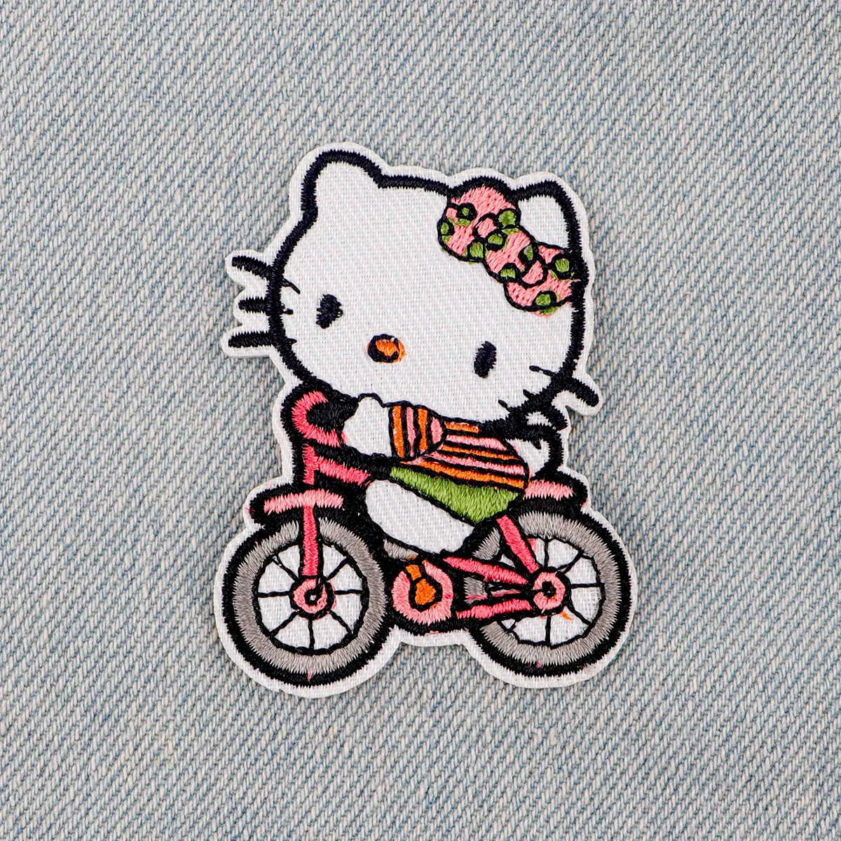 Color: Antique Zinc - Anime White Dog Patches for Clothing Kawaii Embroidered Patches on Clothes Stickers DIY Ironing Appliques Jacket Jeans Stripes