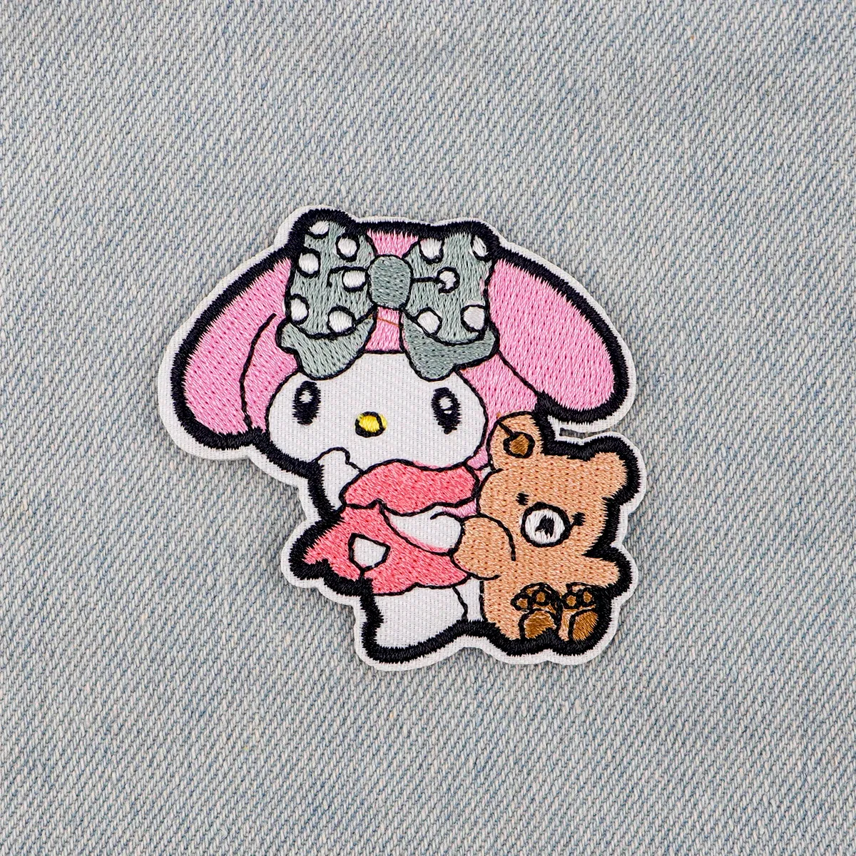 Color: Antique Zinc - Anime White Dog Patches for Clothing Kawaii Embroidered Patches on Clothes Stickers DIY Ironing Appliques Jacket Jeans Stripes
