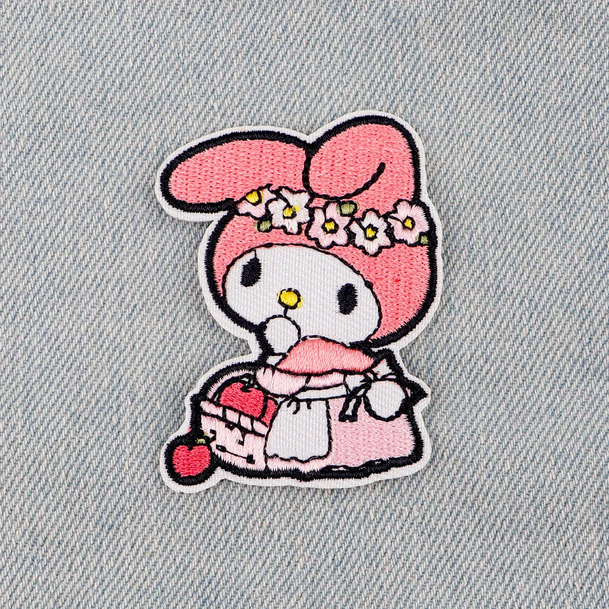 Color: Antique Zinc - Anime White Dog Patches for Clothing Kawaii Embroidered Patches on Clothes Stickers DIY Ironing Appliques Jacket Jeans Stripes