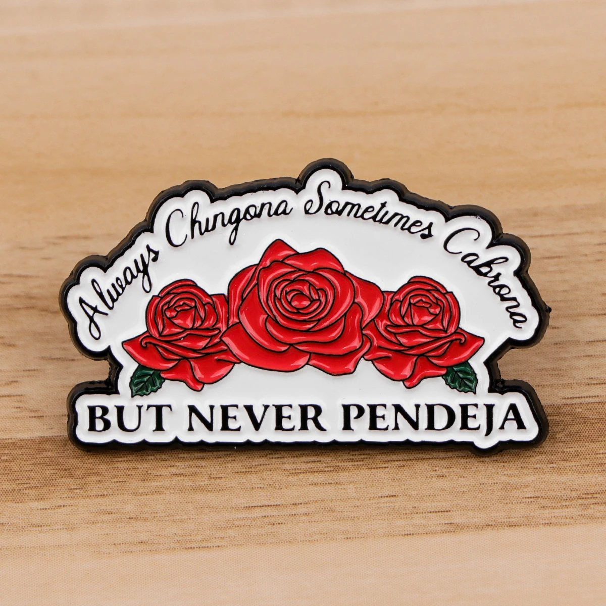Metal color: Blue Zinc Plated, Color: WHITE, Main Stone Color: WHITE - Rose Enamel Pin Lapel Pins Badges on Backpack Women Funny Quotation Brooch Clothes Jewelry Fashion Accessories Gift