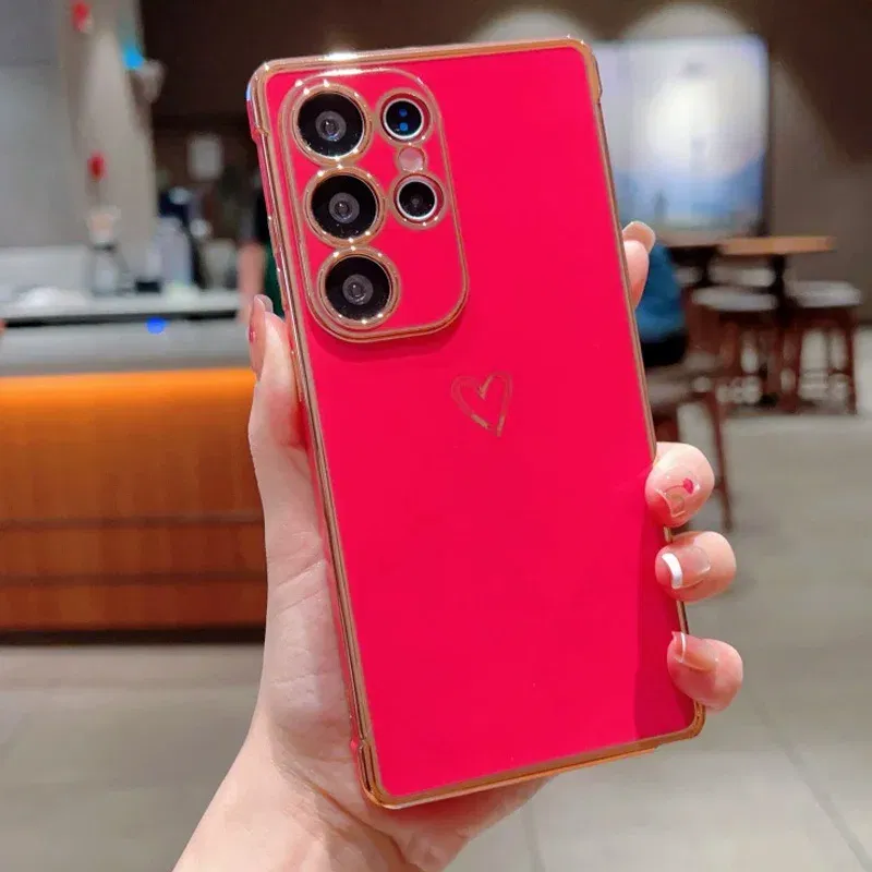 Color: Lavender, Compatible-Phone Models: For iPhone 11 Pro Max, Ships From: CHINA - Electroplating Love Heart Phone Case For Samsung Galaxy S25 S24 Ultra S23 S22 A13 A14 A52 A53 Protect Lens Shockproof Back Cover
