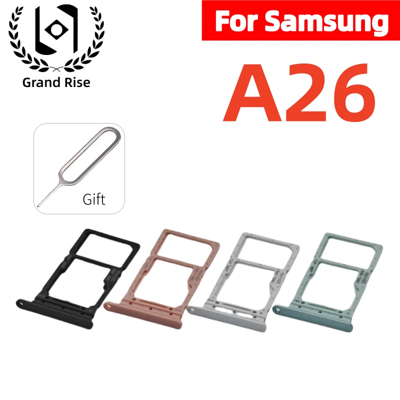 Color: Gold - For Samsung Galaxy A26 A266 SIM Card Tray Slot Holder Adapter Micro SD Card Chip Drawer Holder