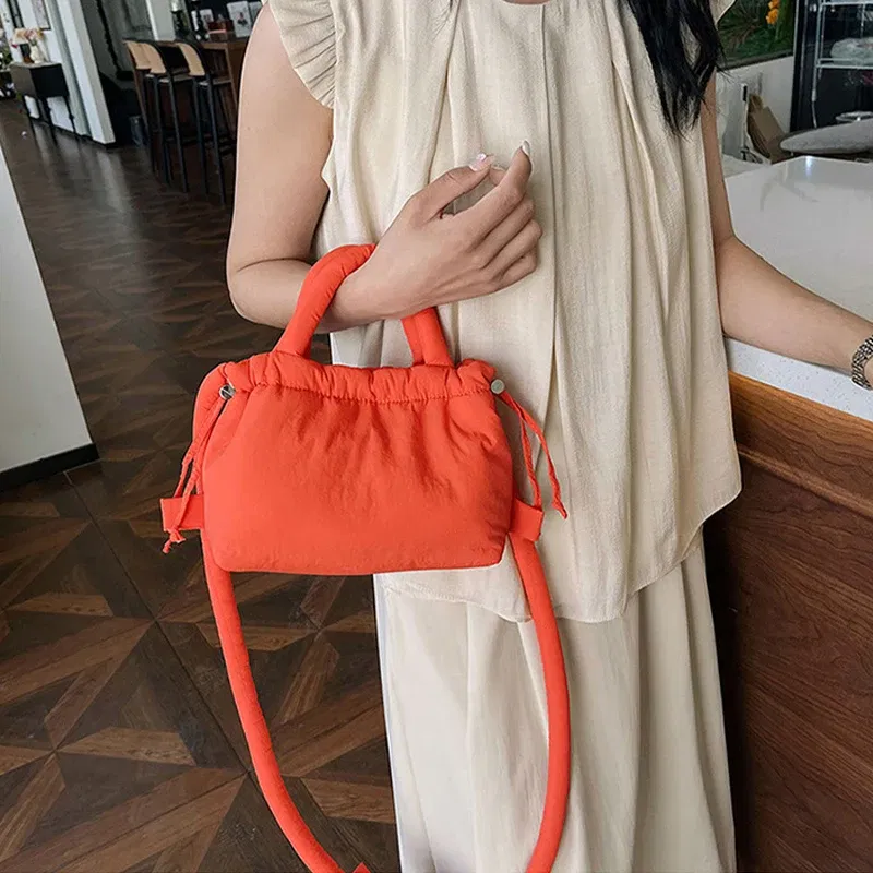 Color: Clear, Ships From: CHINA - Fashion Small Puffer Tote Bag Designer Padded Women Shoulder Bags Nylon Down Cotton Crossbody Bag Mini Lady Handbags 2024 Trend