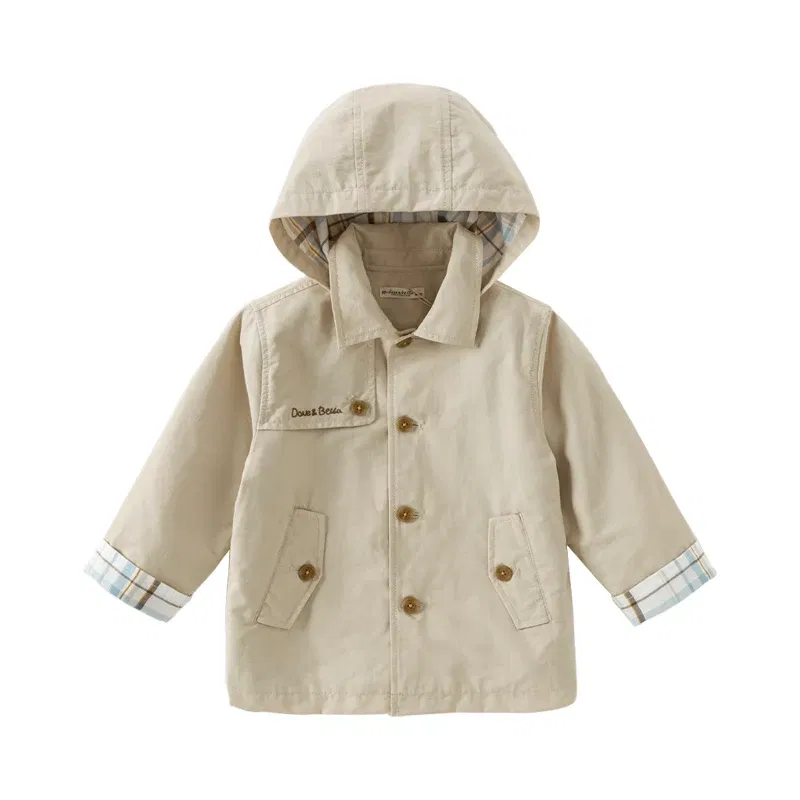 Color: Brown, Kid Size: 6T - Dave Bella Children's Coat Kids Jacket Autumn Fashion Casual Baby's Trench Boys Windbreaker Cute Party Outdoor DB3242020