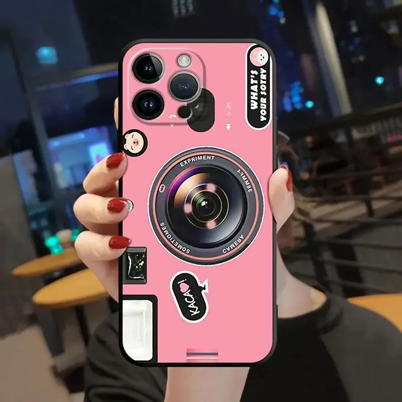 Color: Beige, Material: Microfiber - Retro Camera Games Phone Case For Samsung Galaxy S10 S20 S21 S22 S23 S24 FE Plus Ultra Note 20 Mobile Cover Shell