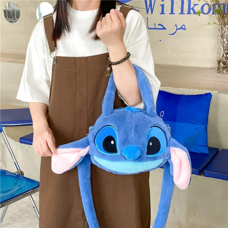 Color: Multicolor - Disney Anime Lilo & Stitch Toy Kawaii Messenger Bag Girl Heart Handbag Stitch Doll Children Cartoon Soft Sweetheart Shoulder Bag