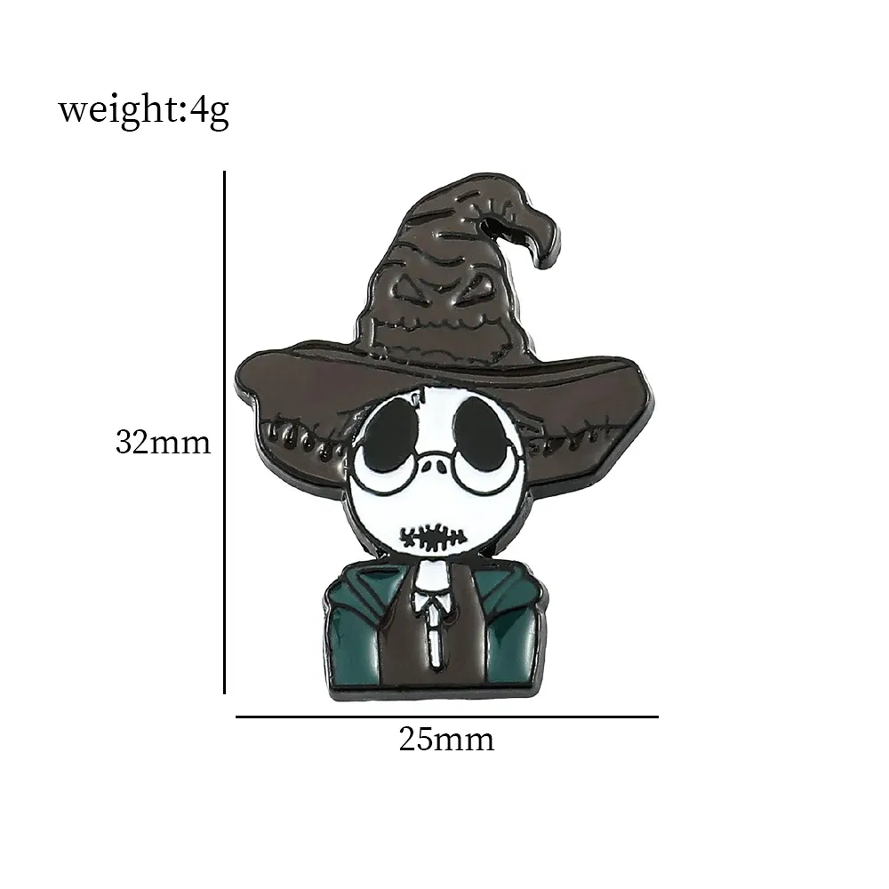 Metal color: Pure Gold Color, Ships From: CHINA - Disney The Nightmare Before Christmas Enamel Pin Cartoon Figure Sally Jack Skellington Metal Badge Brooch Kawaii Accessories