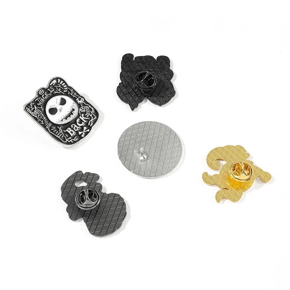 Metal color: Pure Gold Color, Ships From: CHINA - Disney The Nightmare Before Christmas Enamel Pin Cartoon Figure Sally Jack Skellington Metal Badge Brooch Kawaii Accessories