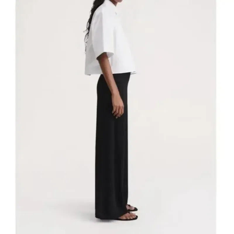 Color: SKY BLUE, Size: XS - LUXURY-Casual Commuter Pants for Women, High Waist, Straight Tube Pants, Spring and Summer, 2025 Hollow Camisole Skirt