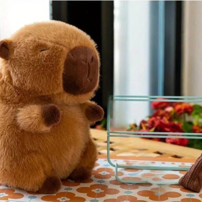 Color: FireBrick - 23cm Capybara Plush Simulation Capibara Anime Fluffty Toy Cute Doll Stuffed Animals Soft Doll Plush Christmas Thanksgiving Gift