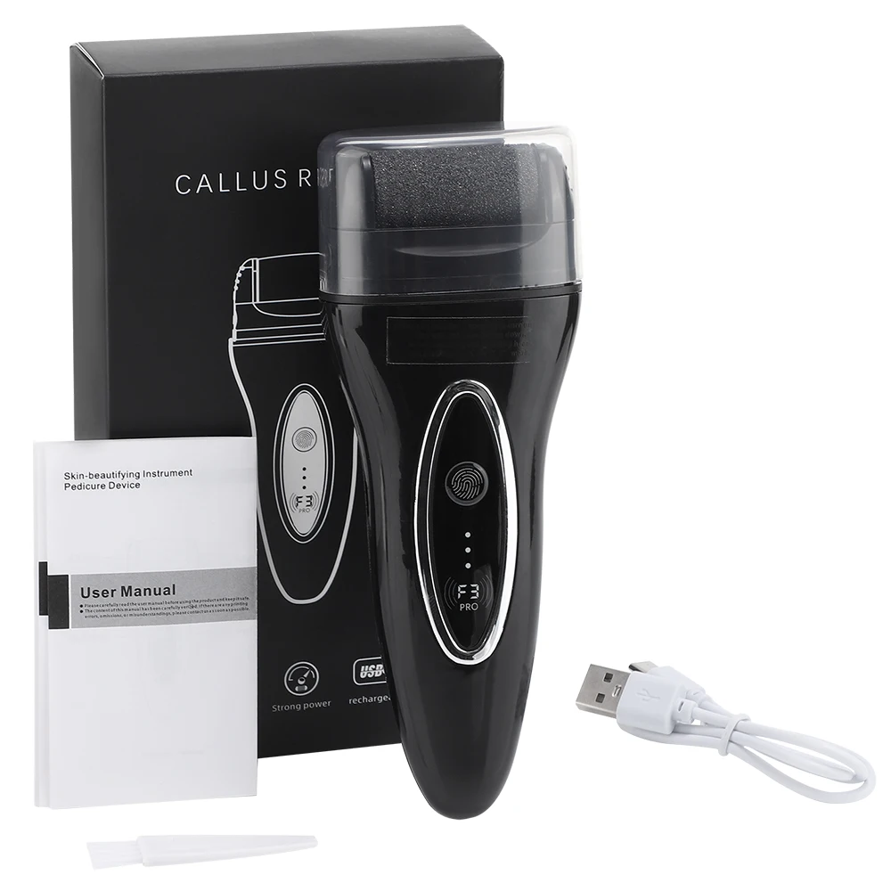 Color: Gold - Electric Foot File Pedicure Machine Callus Remover Rechargeable Foot Heel Cracked Dead Skin Scrubber Polisher Grinder Tools