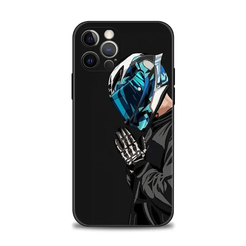 Color: Clear, Material: Nylon - Moto Cross Motorcycle Sports Phone Case For iPhone 16 15 14 13 12 11 Pro Max XS X XR Plus Mini Luxury Black Soft Cover Funda