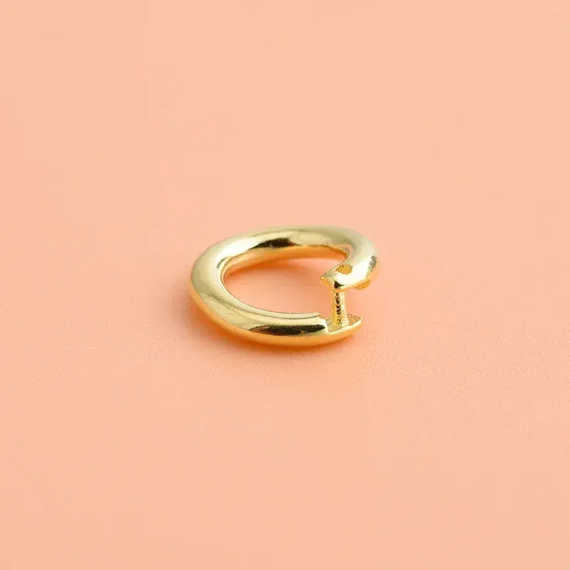 Color: black - S925 sterling silver DIY bracelet necklace ring buckle, Open Ring Connection Buckle Silver Ring pendant ring