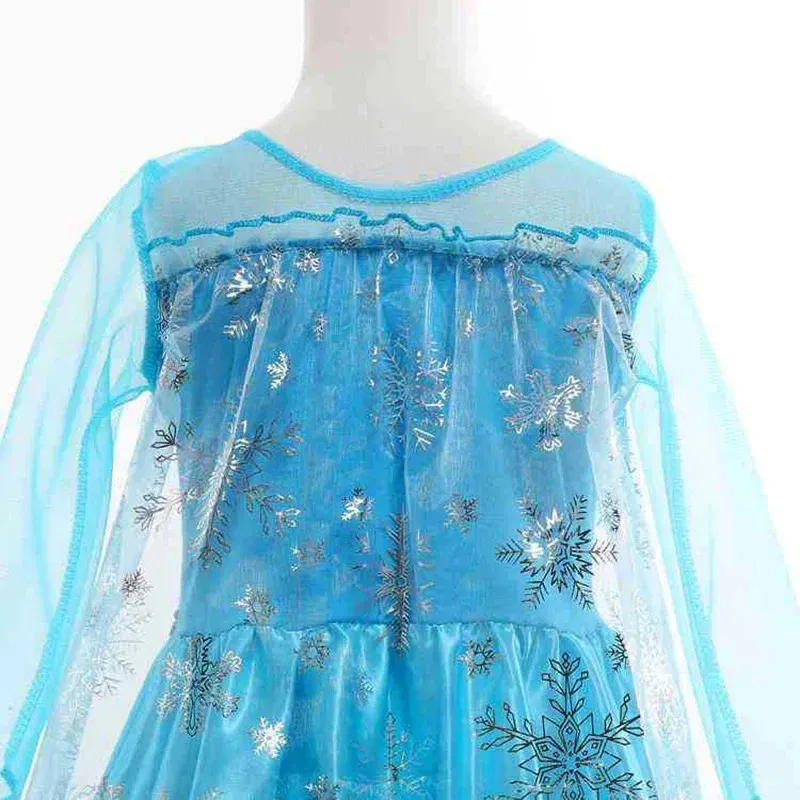 Color: Blue, Kid Size: 9 - Disney Girls Cospaly Snow Queen Elsa Costumes Kids Carnival Party Prom Gown Robe-Playing Children Clothes Frozen Princess Dress