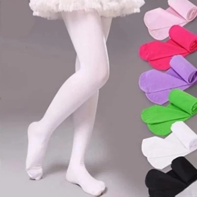 Color: PURPLE, Size: M - 1/2/4/6/8 Pairs/lot Spring Summer Candy Kids Pantyhose Ballet Dance Tights for Girls Stocking Children Velvet Solid White