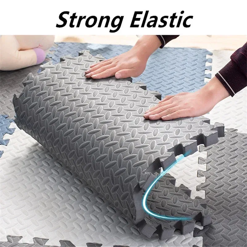 Color: Blue - Thicken 2.5cm Tatame Baby Play Mat Activities Mat for Baby Mat 6PCS Game Mats Playroom Mat Play Mats Floor Noise Mat Puzzle Mat
