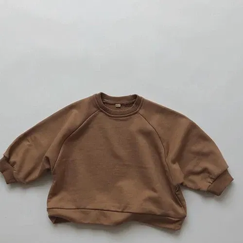 Color: black, Kid Size: 12M - Children Clothing Japan Korean Style Autumn Spring  Baby Girls Boys Casual Long Sleeve Sweatshirts T-shirt Kids Pullover Tops