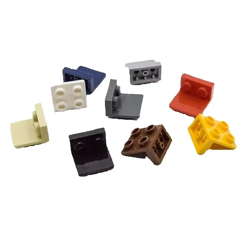 Color: Gold, Size: S - 10 pcs lot 99207 Bracket 1x2-2x2 Inverted Building Blocks Moc Accessories Compatible with Brick Toys Children
