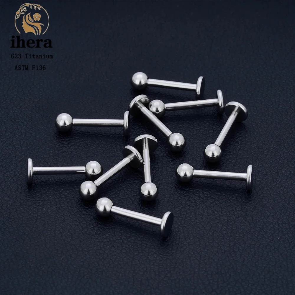 Metal color: Imitation Rhodium Plated, Ships From: CHINA, Main Stone Color: Gold - 10PCS G23 Titanium Labret Piercing Lip Ring 16G F136 Internal Thread Nose Stud Earring Tragus Helix Cartilage Piercing Jewelry