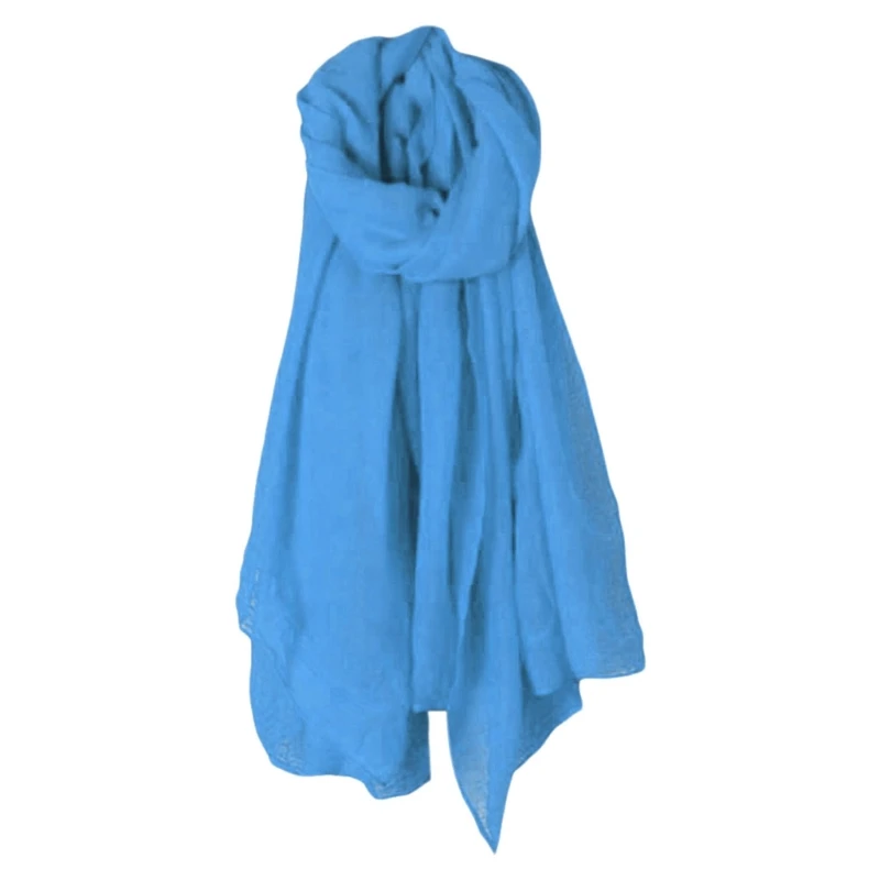 Color: Orange - 652F Women Solid Color Scarfs Large Long Lightweight Headscarf Linen Sheer Shawl Wrap