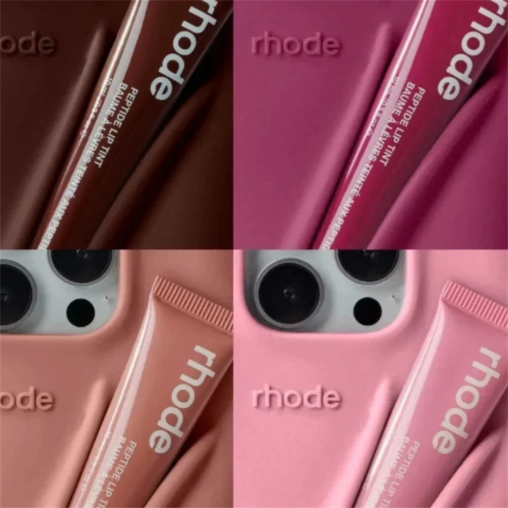 Color: Salmon Pink, Compatible-Phone Models: For iPhone 13 Pro Max - New Rhode Lipstick Soft Silicone Phone Case for iPhone 16 15 14 13 12 11 Pro Max Plus Portable Lip Gloss Holder Cover with Box