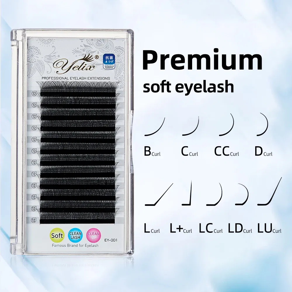 Color: Brushed Chrome, Curl: C, Thickness: 0.07mm, Length: 13mm - Yelix Cilios 5D W Shape Eyelash Extensions 4D/6D Premade Volume Fans Natural Soft Automatic Flowering Lash Makeup Supplies