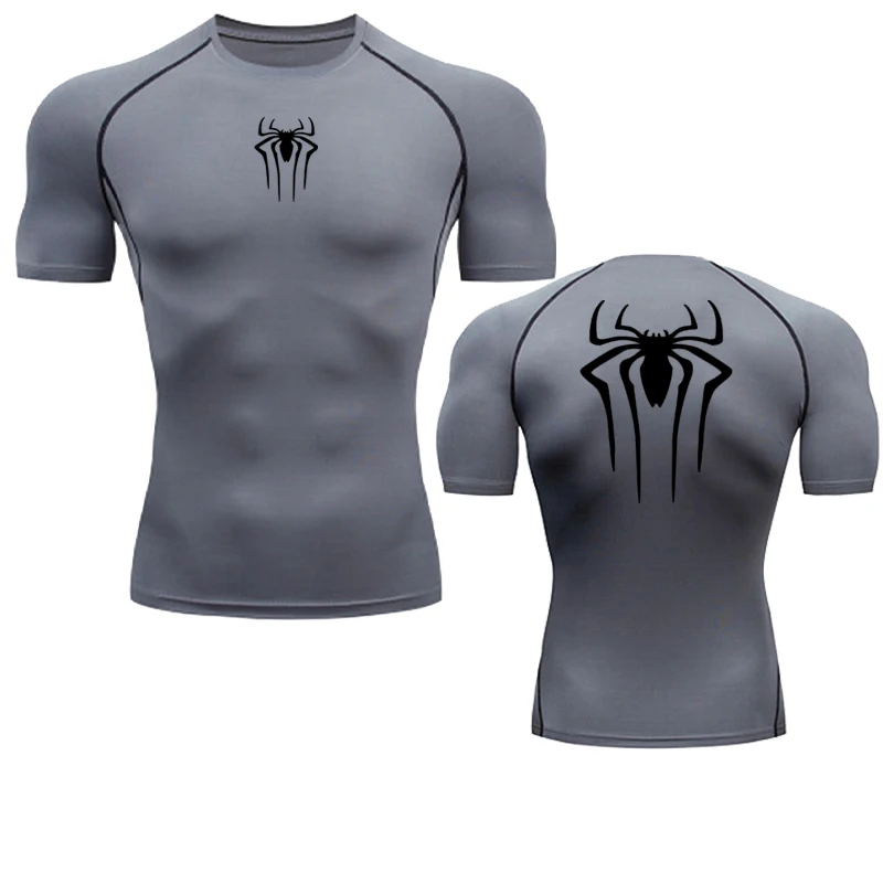 Color: army green, Size: XL - Printed Men's Athletic Compression Shirts Athletic Quick Dry Breathable Rash Guard Athletic Tight Workout Tops Summer Men