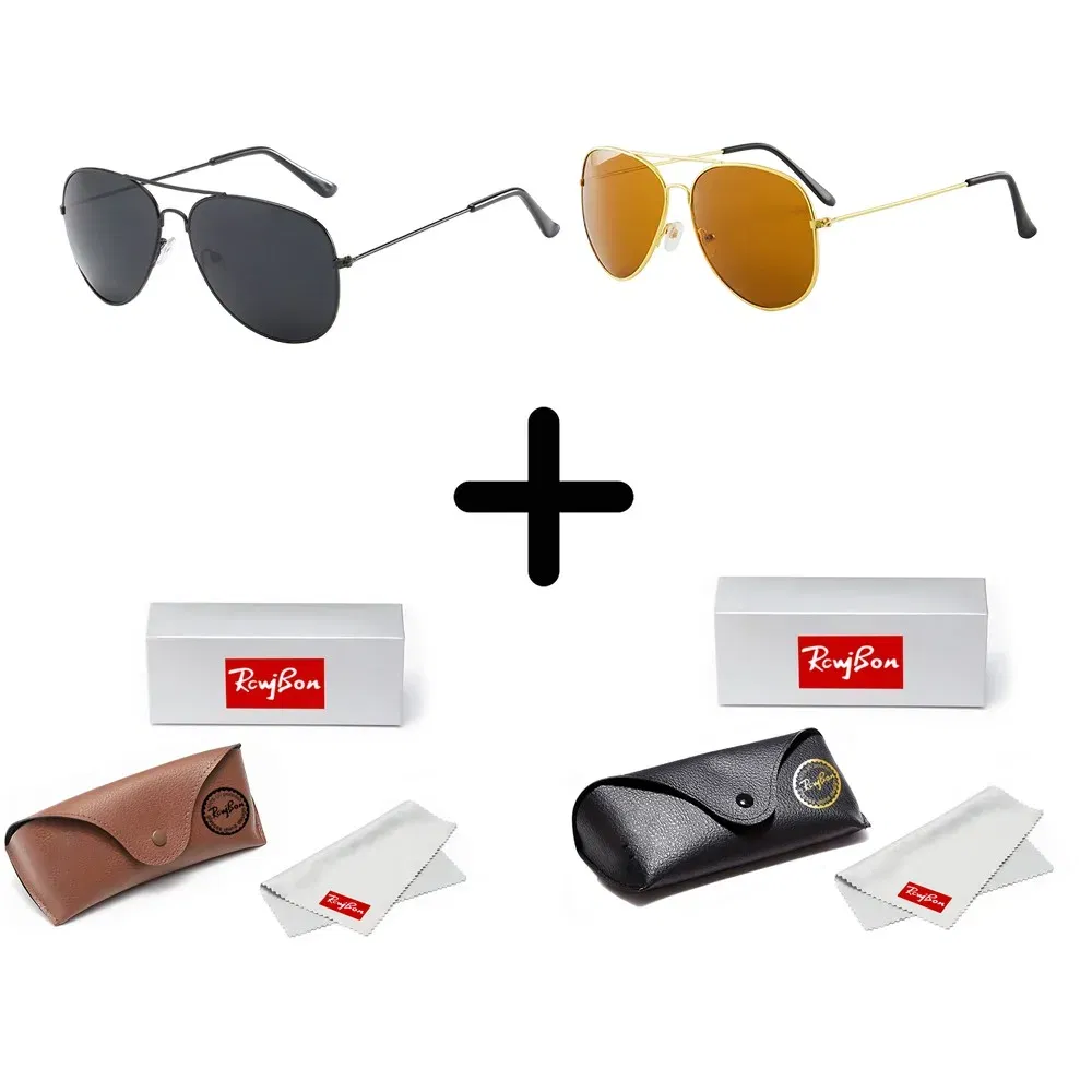 Lenses Color: MULTI, Frame Color: Red - Classic Retro Pilot Polarized Sunglasses Men Luxury Metal Black Aviation Sun Glasses Male Fashion Driving Vacation Shades UV400