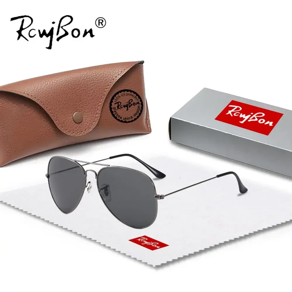 Lenses Color: MULTI, Frame Color: Red - Classic Retro Pilot Polarized Sunglasses Men Luxury Metal Black Aviation Sun Glasses Male Fashion Driving Vacation Shades UV400
