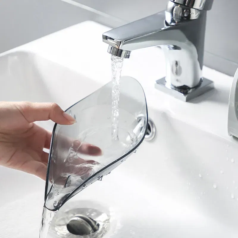 Color: Light Grey - Bathroom Soap Holder Leaf Shape Dish Soap Kitchen Sponge Soap Box Storage Non-slip Drain Soap Case Container Bathroom accessorie