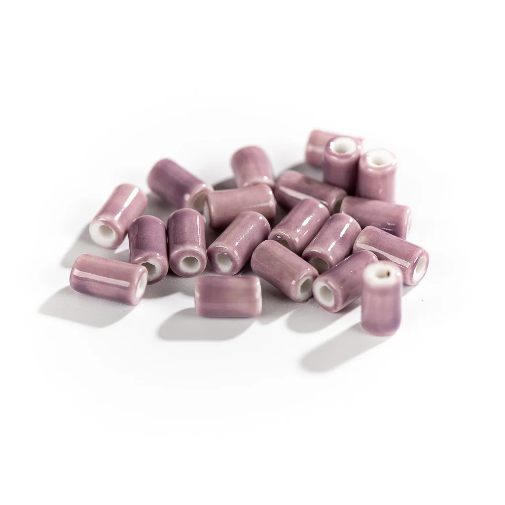 Color: Black - 10mm 20pcs Small Tube  Pure Color Ceramic Beads Handmade Jewelry Making Supplies Bulk Wholesale Necklace Joias Diy #XN336-1