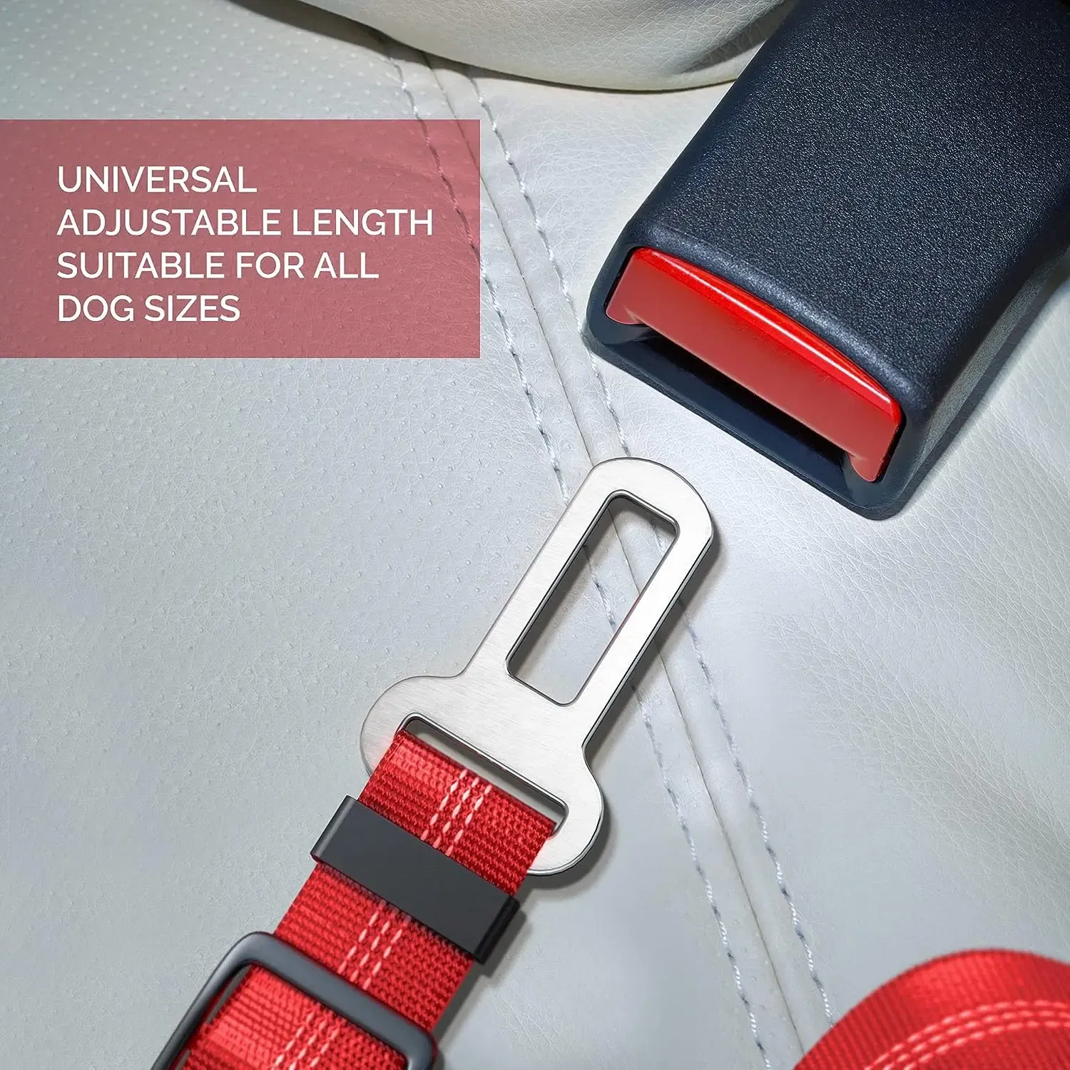 Color: black - Universal Adjustable Cat Dog Seat-Belt Elastic & Reflective Vehicle Nylon Seat Belt for Small Medium Large Dog,Pet Accessoires