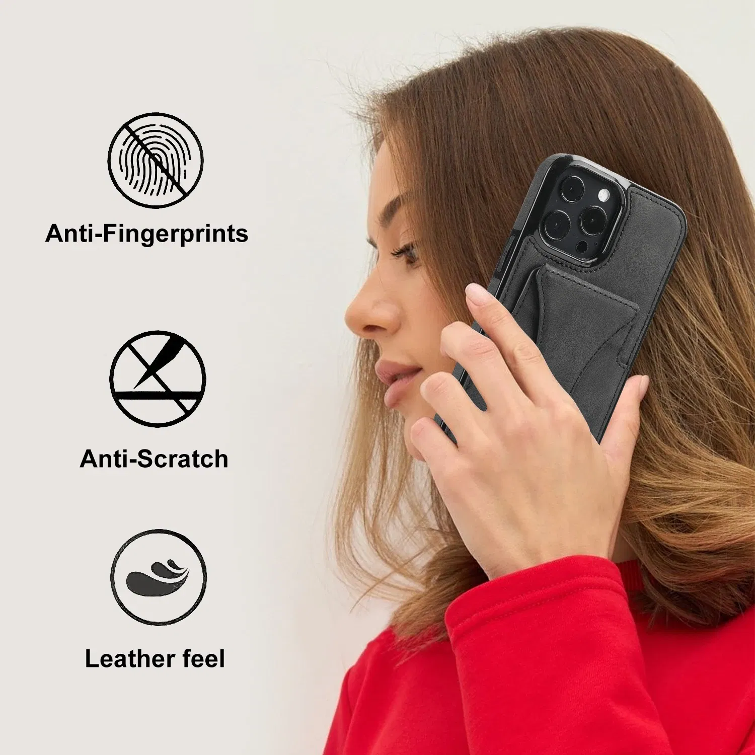 Color: Pink, Material: CANVAS - For iPhone 16 Pro Max Plus Case 2024 With Magnetic Leather Kickstand Card Slot Wallet Back Cover Protection Shockproof Coque