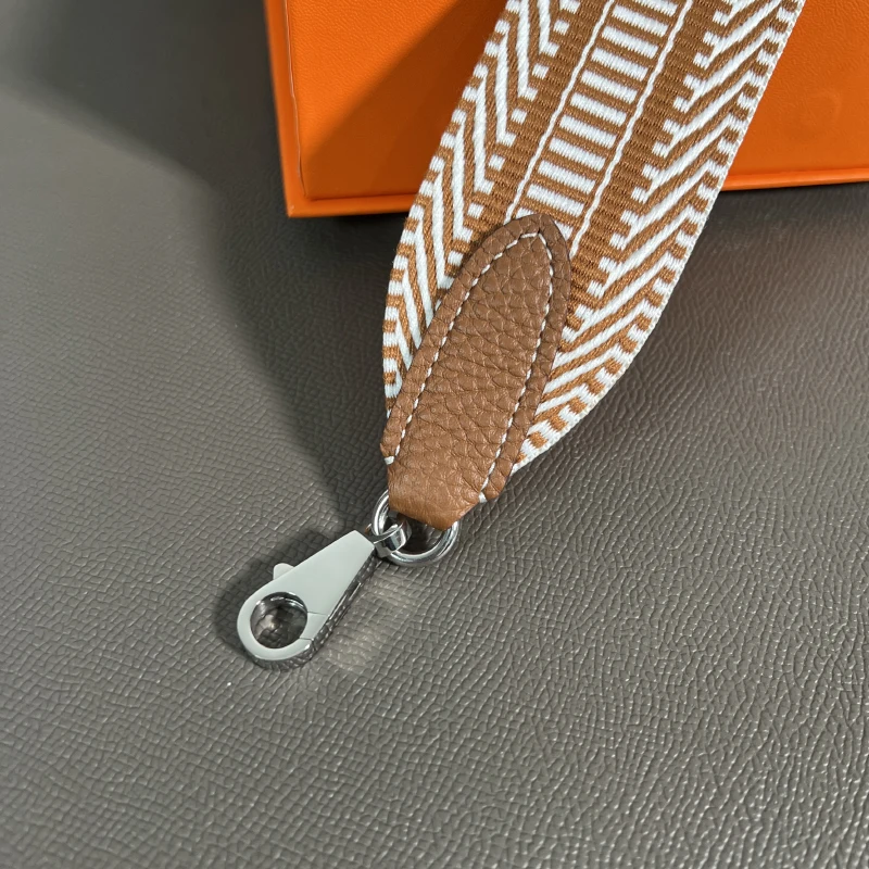 Color: Silver, Size: S - Herbag Evelyn Replacement Shoulder Strap Gold Togo Cowhide Woven Canvas 5cm Wide Hand-Sewn