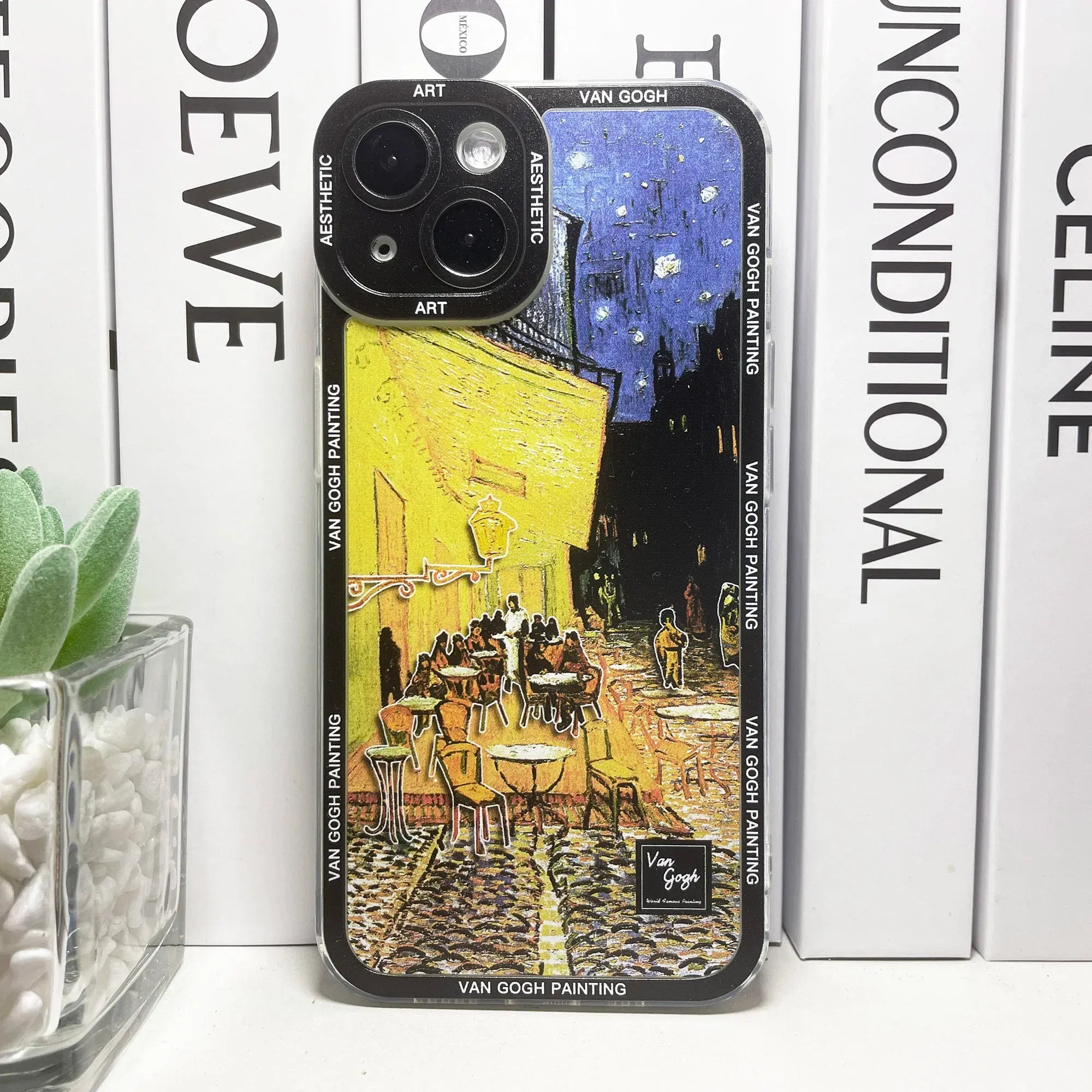 Color: black, Material: Leather - Van Gogh Art Aesthetic Phone Case For iPhone 16 15 14 13 12 11 Pro Max Mini XS X XR SE 8 7 Plus Sunflowers The Starry Night