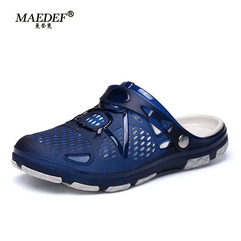Color: black, Shoe Size: 39 - MAEDEF Fashion Men Slippers Summer Waterproof Beach Slippers Hot Sale Casual House Bathroom Slides Non Slip Outdoor Men's Shoes