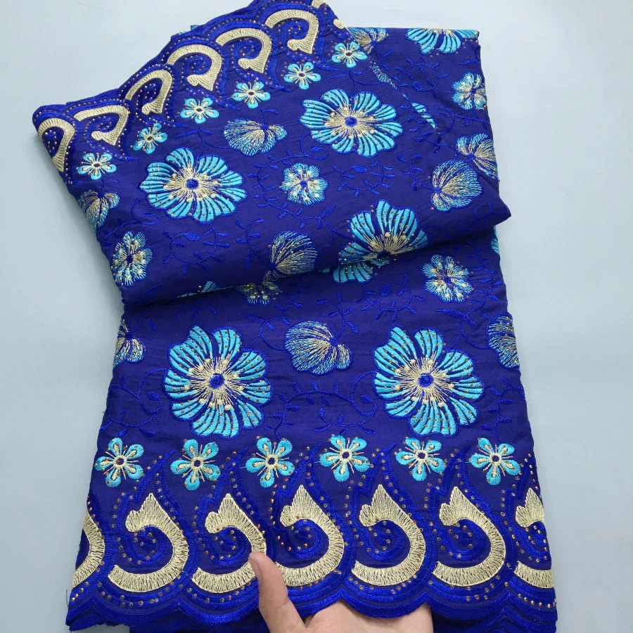 Color: PURPLE, length: 5 yards, Width: 120cm - Green Nigerian Embroidered Cotton Lace Fabric 2025 High Quality 5 Yards African Swiss Lace Fabric Party Dress for Women A4210